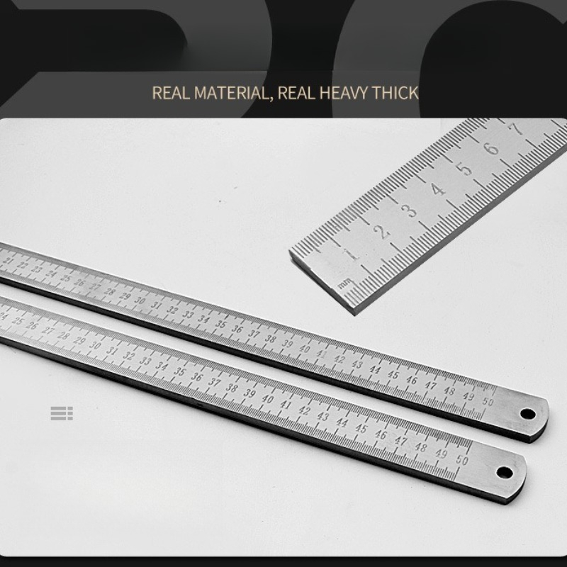 Workshop Tools Safety - Penggaris Baja Tahan Karat Tebal 5mm,