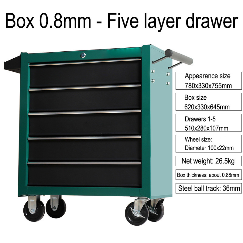 Troli Kotak Perkakas 5 Laci Mu - Workshop Tools Box ulasan dan harga
